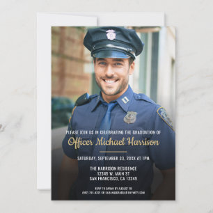 Invitation Photo de remise de diplôme d'agent de police