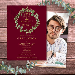 Invitation Photo de remise de diplôme en droit de la guirland