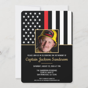 Invitation Photo de retraite d'un pompier du service des ince