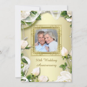 Invitation Photo de Rose d'Or pour une fête d'anniversaire de