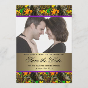 Invitation Photo de sauvegarde de date Camo
