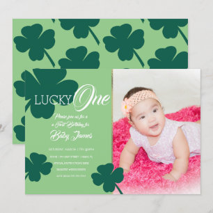 Invitation Photo de shamrock pour le premier anniversaire cha