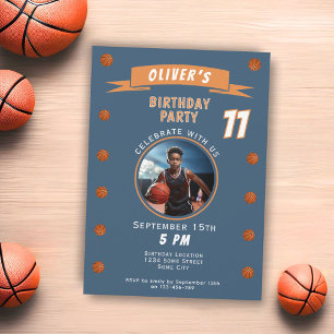 Invitation Photo de sports de ballon de basket-ball moderne d