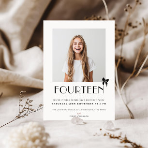Invitation Photo de teenager moderne 14 ans Fouteen Fête d'an