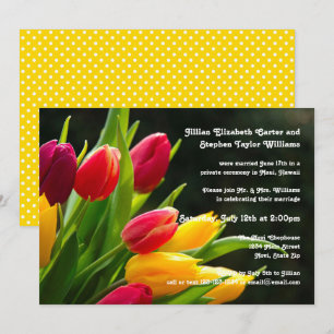 Invitation Photo de tulipes colorées - Annonce de mariage