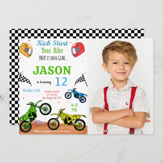 Invitation photo de vélo (Devant / Derrière)