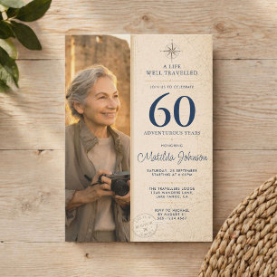 Invitation Photo de voyage d'aventure pour 60e anniversaire