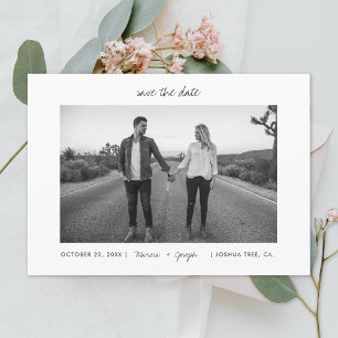 Invitation Photo décontracté Pastel Frame Enregistrer la date