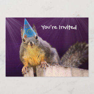 Invitation Photo d'écureuil d'anniversaire