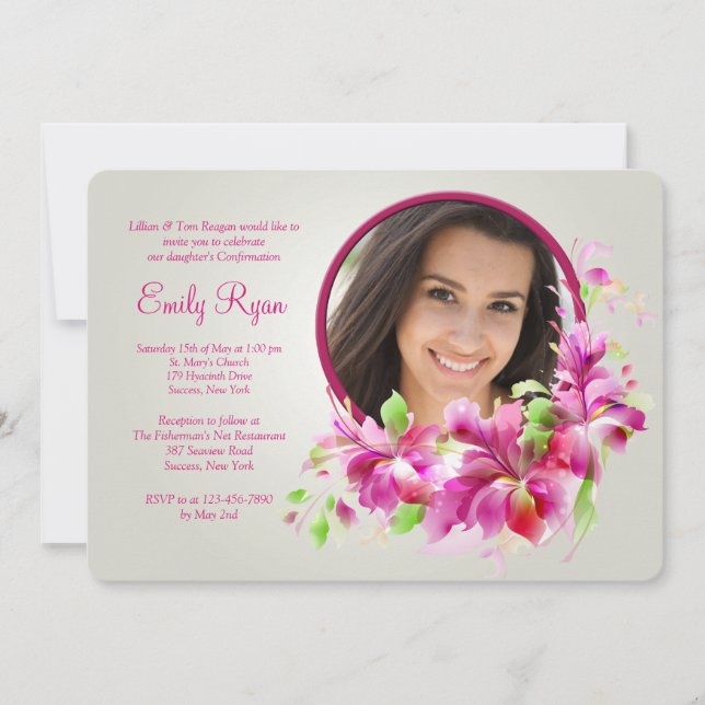 Invitation photo Dendrobium Orchids (Devant)