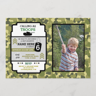 Invitation Photo des troupes de l'armée Camo Militaire