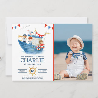 Invitation Photo d'été nautique