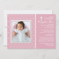Invitation photo Diamond Lace Pink