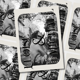 Invitation Photo dramatique moderne Enregistrer la date