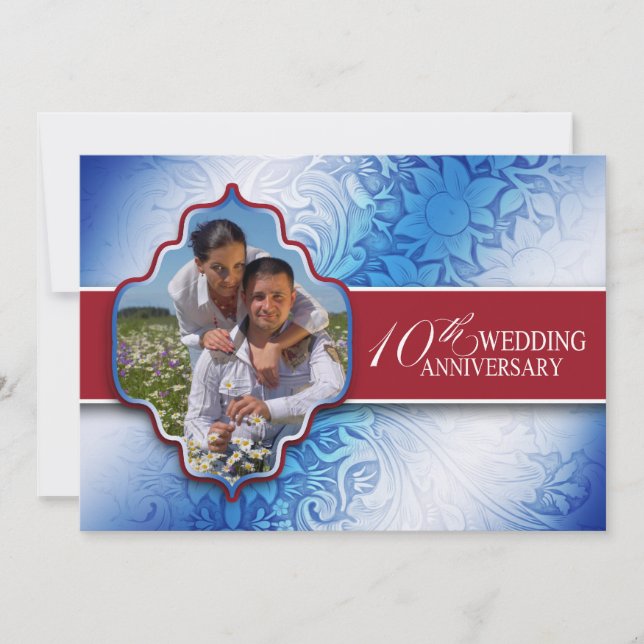 Invitation photo du 10e anniversaire de mariage (Devant)