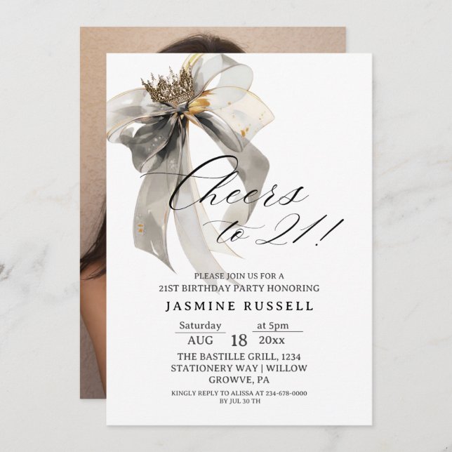 Invitation photo du 21e anniversaire (Devant / Derrière)