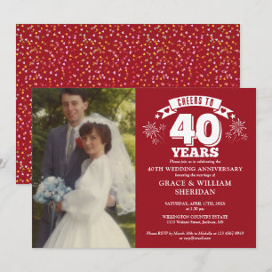 Invitation Photo du 40e anniversaire du Mariage de Ruby