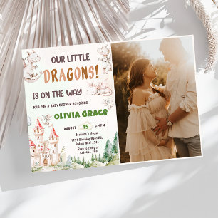 Invitation Photo du Baby shower du Cute Dragon