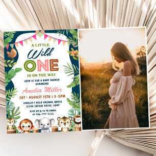 Invitation Photo du Baby shower Jungle Safari
