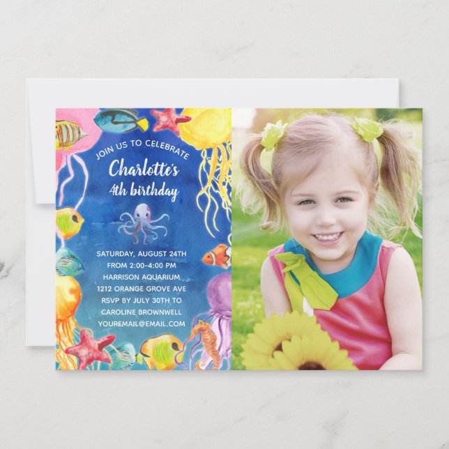 Invitation Photo du parti Anniversaire de enfant de la mer (Devant)