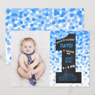 Invitation Photo du premier anniversaire de l'enfant Chalkboa