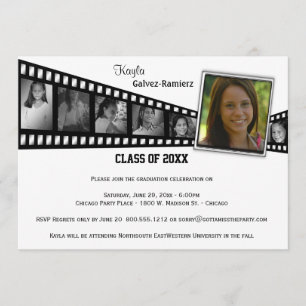 Invitation photo du Retro Film Strip Graduation Pa