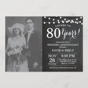 Invitation Photo du tableau de bord du 80e anniversaire du Ma