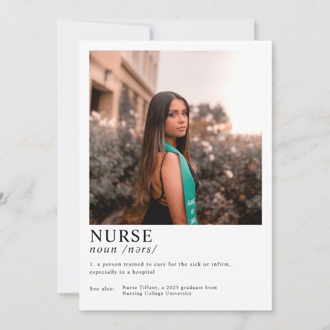 Invitation Photo d'un diplômé moderne RN Nurse Graduation Par (Devant)