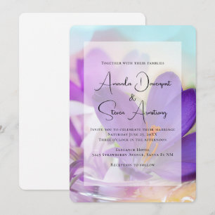 Invitation Photo d'un Mariage de Crocus de printemps assez vi