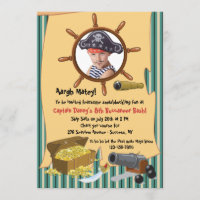 Invitation photo d'une fête pirate