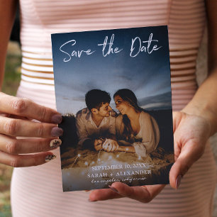 Invitation Photo - Écriture manuscrite Vertical Enregistrer l