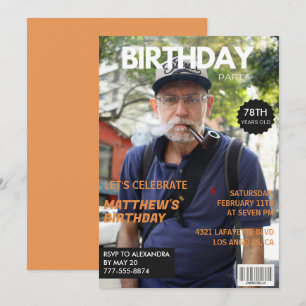Invitation Photo éditorial de magazine drôle 78e anniversaire