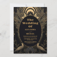 Photo Elegant Art Déco Peacocks Mariage