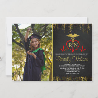 Invitation Photo Elegant Nursing School Graduation