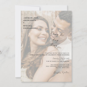 Invitation Photo en couple faisant la chose Dang moderne