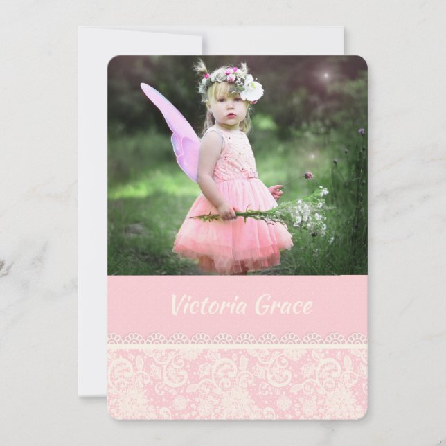 Invitation photo en dentelle précieuse (Devant)