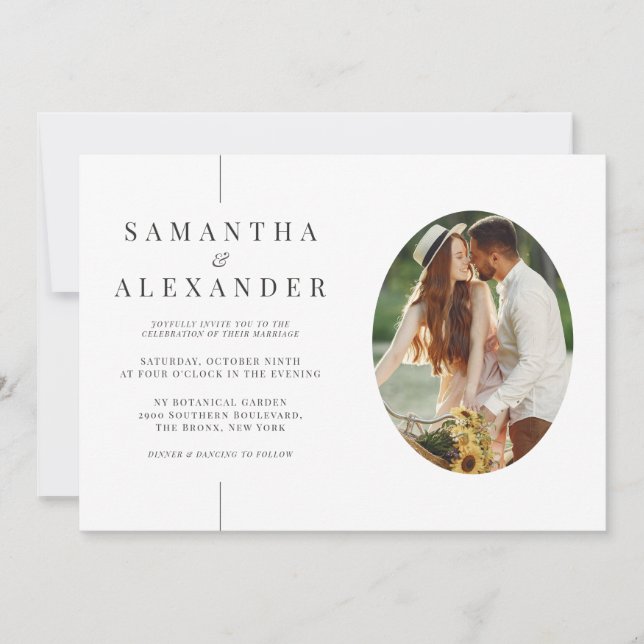 Invitation Photo en ligne Moderne Blanc Code QR Budget Mariag (Devant)
