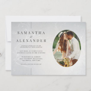 Invitation Photo en ligne Moderne élégant Code QR Mariage bud