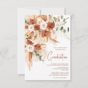 Invitation Photo en terre cuite personnalisée Boho Graduation