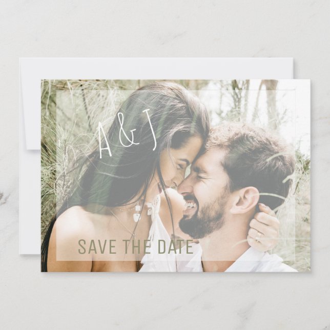 Invitation Photo Enregistrer la date du mariage Site web QR C (Devant)