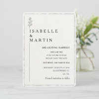 Photo Enregistrer la date QR Code Deckled Edge Mar