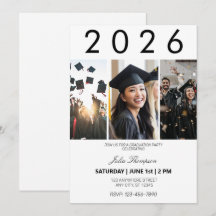 Photo et Black Typography Graduation Party