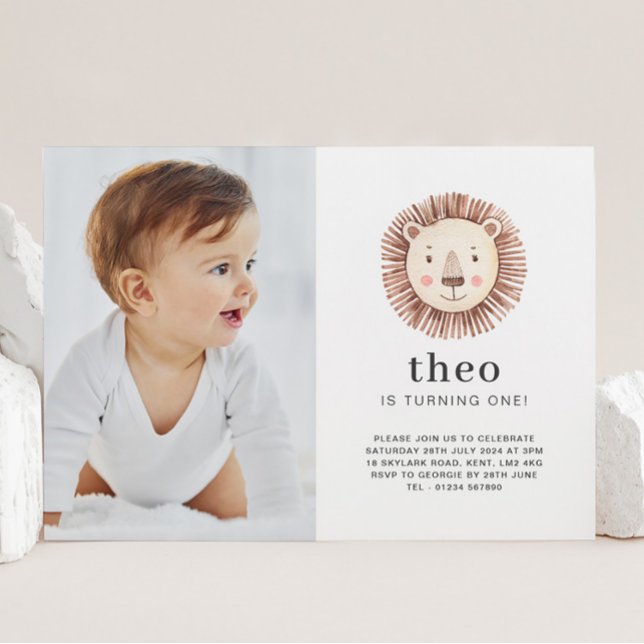 Invitation Photo Face Lion (Créateur téléchargé)