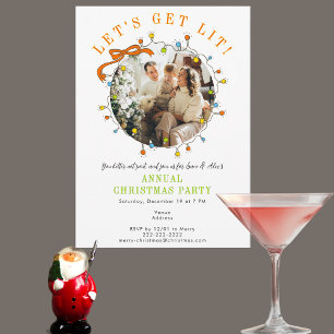 Invitation Photo Fantaisiste Fête de Noël Enflammée