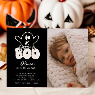 Invitation Photo fantôme Peek A Boo Anniversaire
