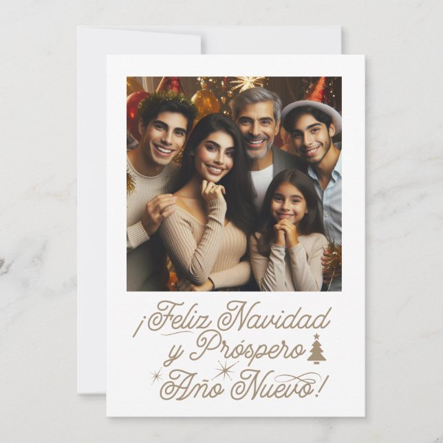 Invitation Photo Feliz Navidad & Próspero Año Nuevo (Devant)