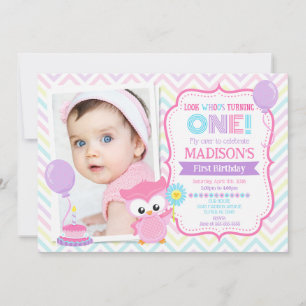 Invitation Photo Fête 1er Anniversaire Fille Choue