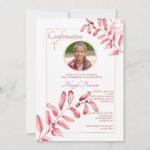 Invitation photo Feuille peinte