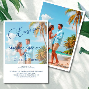 Invitation Photo Fiançailles de destination de l'océan tropic
