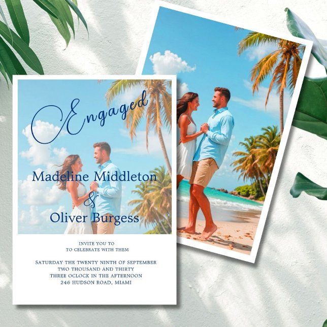 Invitation Photo Fiançailles de destination de l'océan tropic (Créateur téléchargé)